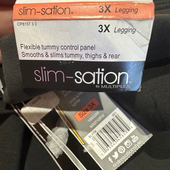 Slim- Station Suede Black Leggings 3X - Picture 5 of 5